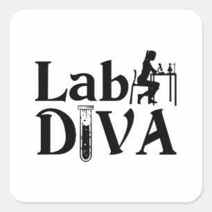 Laboratoriumtechnicus Lab Tech Lab Diva Vierkante Sticker