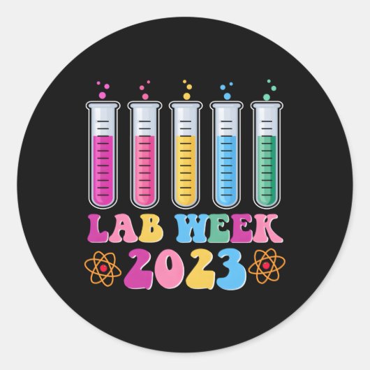 Laboratoriumtechnicus Laboratorium Week 2023 Techn Ronde Sticker (Voorkant)