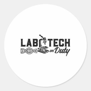 Laboratoriumtechnicus van het laboratorium voor we ronde sticker