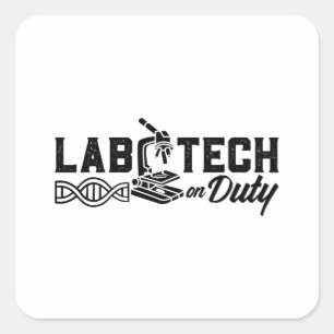 Laboratoriumtechnicus van het laboratorium voor we vierkante sticker
