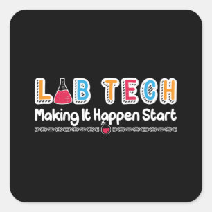 Laboratoriumtechnicus van Lab Tech Vierkante Sticker