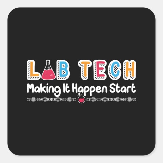 Laboratoriumtechnicus van Lab Tech Vierkante Sticker (Voorkant)