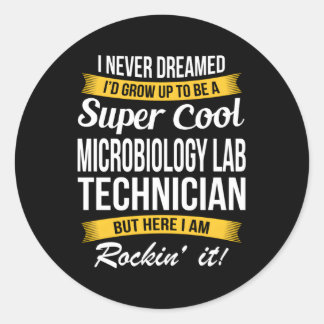 Laboratoriumtechnicus voor microbiologie ronde sticker