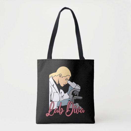 Laboratoriumtechnicus Wetenschap van Lab Diva Tote Bag (Voorkant)
