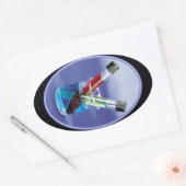 Laboratoriumtestbuizen en -bekerglas ovale sticker (Envelop)