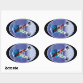 Laboratoriumtestbuizen en -bekerglas ovale sticker (Vel)