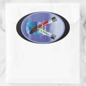 Laboratoriumtestbuizen en -bekerglas ovale sticker (Tas)