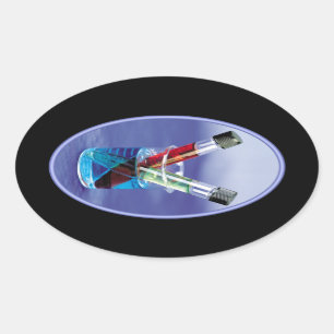 Laboratoriumtestbuizen en -bekerglas ovale sticker