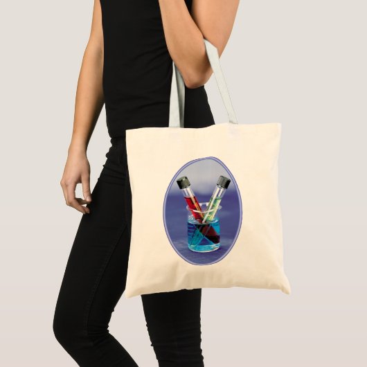 Laboratoriumtestbuizen en -bekerglas tote bag (Voorkant (product))