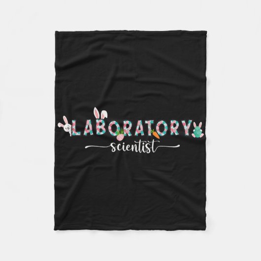 Laboratoriumwetenschapper Pasen Lab-tech Konijn  Fleece Deken (Voorkant)