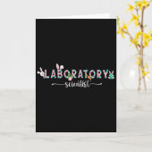 Laboratoriumwetenschapper Pasen Lab-tech Konijn Kaart (Gele Bloem)