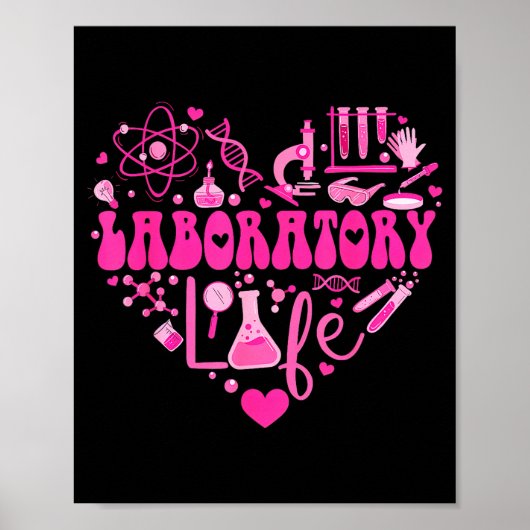 Laboratory Heart Valentine Lab Technologist Scienc Poster (Voorkant)