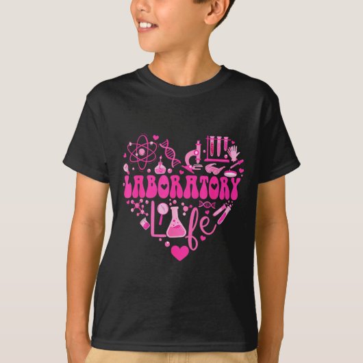 Laboratory Heart Valentine Lab Technologist Scienc T-shirt (Voorkant)