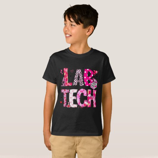 Laboratory Tech Valentines Day Medical Lab Tech La T-shirt (Voorkant volledig)