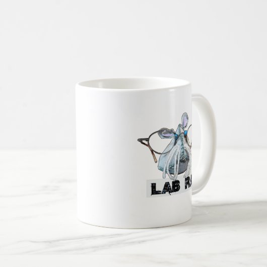 Laborratte Lab Rat mit großer Brille Schnurrbart Koffiemok (Voorkant rechts)