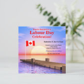 Labour Day-feest Canadese vlag op steiger Kaart (Staand voorkant)