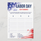 Labour Day Games Patriotic USA Scattergories Game (Voorkant)