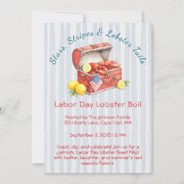 Labour Day Lobster Boil Invitation – Patriottisch  Kaart