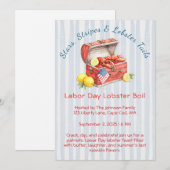 Labour Day Lobster Boil Invitation – Patriottisch  Kaart (Voorkant / Achterkant)