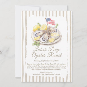 Labour Day Oyster Roast Invitation Patriotic Coast Kaart