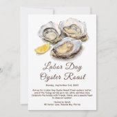 Labour Day Oyster Roast Invitation Patriotic Coast Kaart (Voorkant)