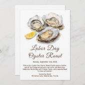 Labour Day Oyster Roast Invitation Patriotic Coast Kaart (Voorkant / Achterkant)