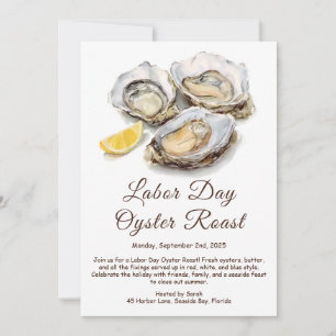 Labour Day Oyster Roast Invitation Patriotic Coast Kaart