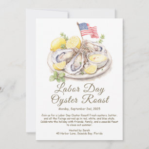 Labour Day Oyster Roast Invitation Patriotic Coast Kaart