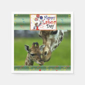 Labour Day Paper Napkins Giraffe Servet (Voorkant)