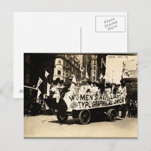 Labour Day Parade New York 1909 Float Suffrage Briefkaart (Voorkant / Achterkant)