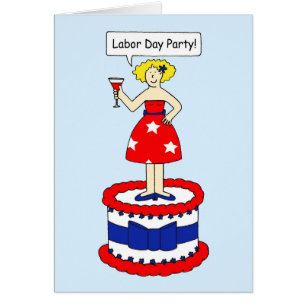 Labour Day Party Invitation Patriotic Lady
