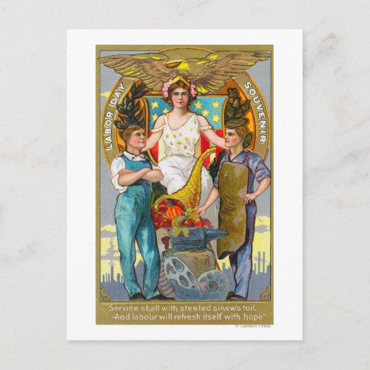 Labour Day Souvenir Laboratories with Lady Justice Briefkaart (Voorkant)