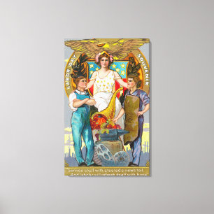 Labour Day Souvenir Laboratories with Lady Justice Canvas Afdruk