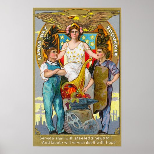 Labour Day Souvenir Laboratories with Lady Justice Poster (Voorkant)