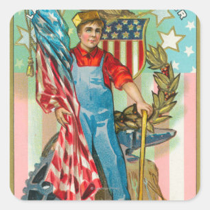 Labour Day Souvenir Vierkante Sticker