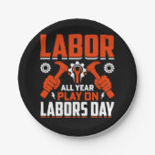 Labour Day T-shirt ontwerp Papieren Bordje (Voorkant)