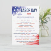 Labour Day Trivia Game USA Quiz Red White & Blue (Staand voorkant)