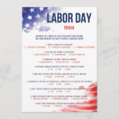 Labour Day Trivia Game USA Quiz Red White & Blue (Voorkant)