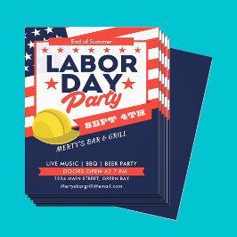 Labour Day USA Flag Hard Pet Party Event Flyer