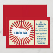 Labour Day USA Invitation Kaart (Voorkant / Achterkant)