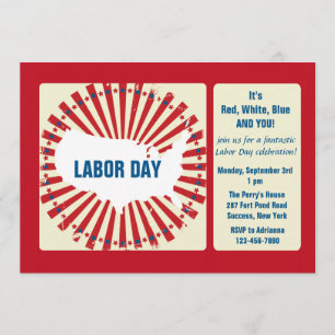 Labour Day USA Invitation Kaart