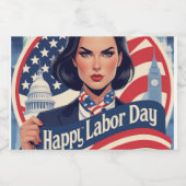 Labour Day Wine Labels - Patriottische Viering Gif Sparkling Wijnetiket (Enkel label)