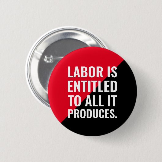 Labour heeft recht op alles wat hij produceert ronde button 5,7 cm (Voorkant /achterkant)