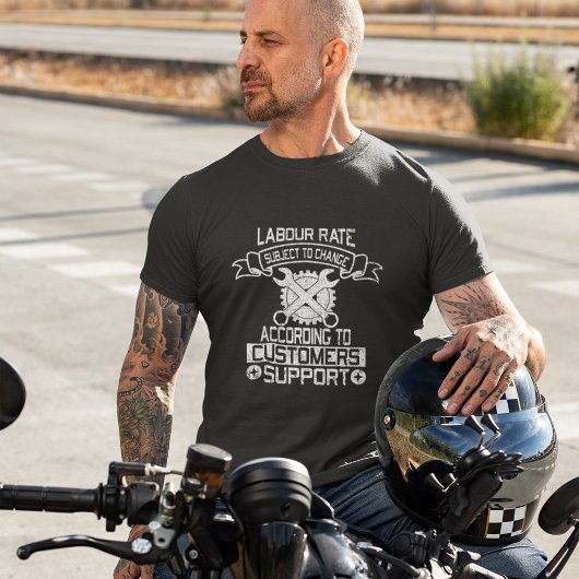 Labour Rate Mechanic Funny Black T-shirt