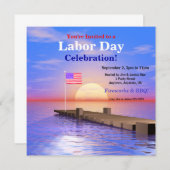 Labourdag Amerikaanse vlag op dok Kaart (Voorkant / Achterkant)