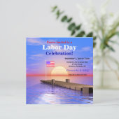 Labourdag Amerikaanse vlag op dok Kaart (Staand voorkant)
