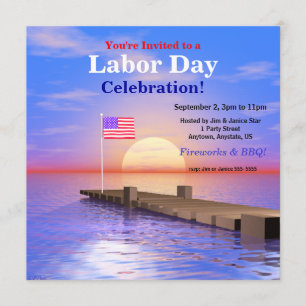 Labourdag Amerikaanse vlag op dok Kaart