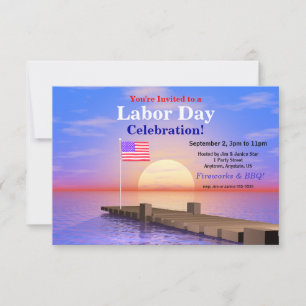 Labourdag Amerikaanse vlag op dok Kaart