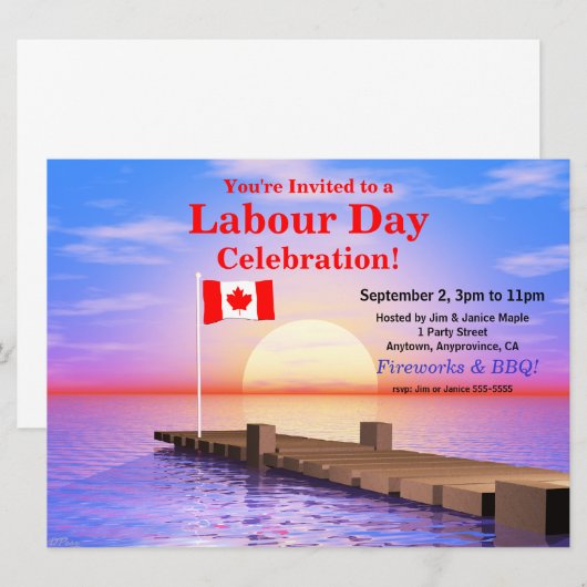 Labourdag Canadese vlag op dok Kaart (Voorkant / Achterkant)