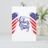 Labourdag met Amerikaanse falg Bedankkaart (Staand voorkant)